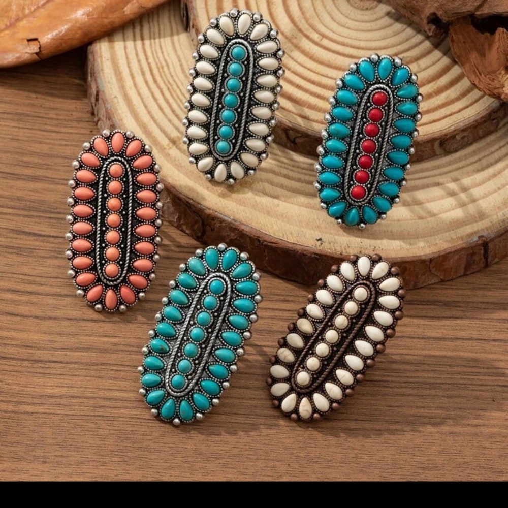 Bohemian Western Multi-Color Statement Rings - Picture 11 of 11